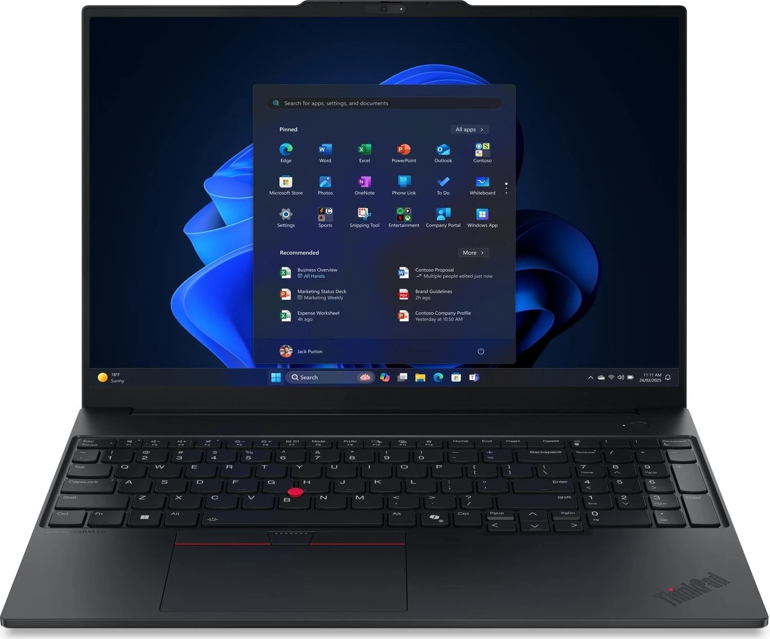 Lenovo ThinkPad E16 G3, Black, Core Ultra 7 258V, 32GB RAM, 1TB SSD, DE
