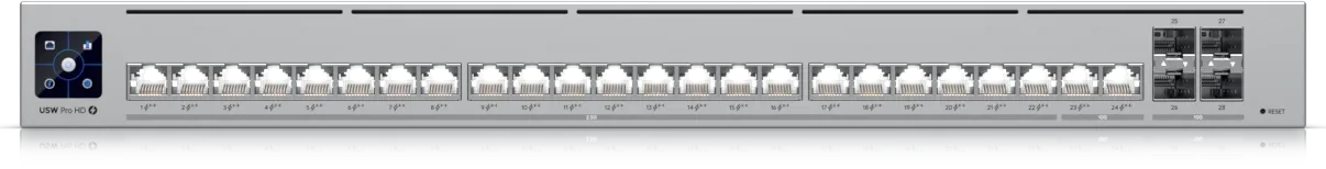 Ubiquiti UniFi Pro HD 24 PoE Rackmount 2.5G Smart Switch, 24x RJ-45, 4x SFP+, 600W PoE++