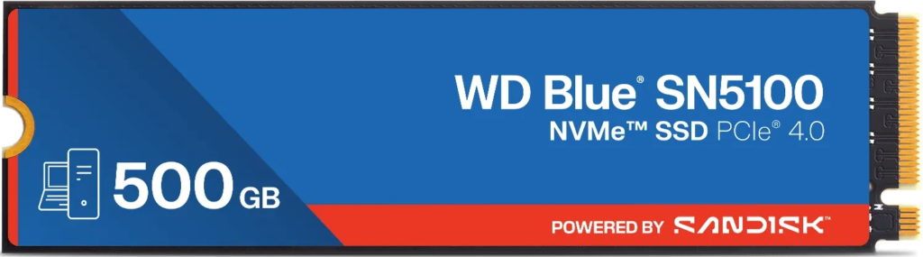 Western Digital WD Blue SN5100 NVMe SSD 500GB, M.2 2280 / M-Key / PCIe 4.0 x4